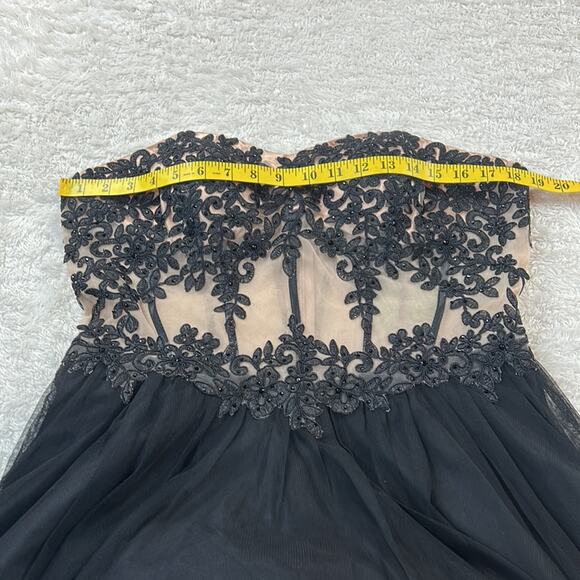 BA Nites mesh and embroidery tulle tutu strapless cocktail party dress, 15 NWT - Picture 5 of 12